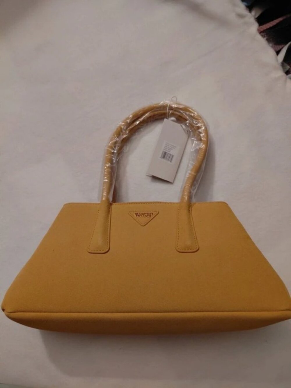 Valentino Orlandi Nelly Synthetic Suede Handbag – Yellow